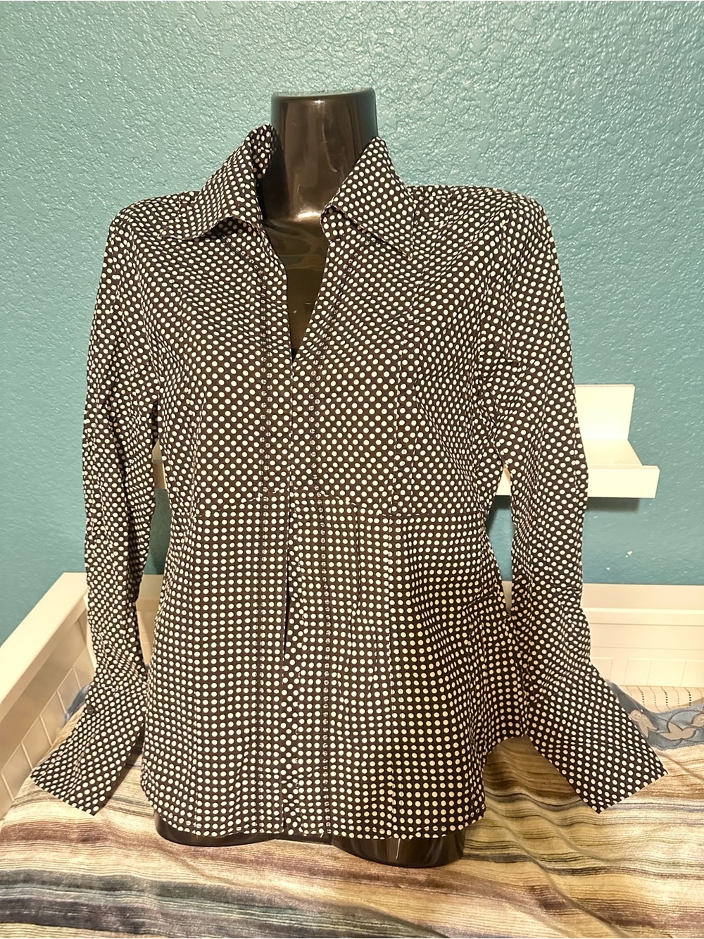 The Limited Black Shirt with White Polka Dots - Button Down Casual